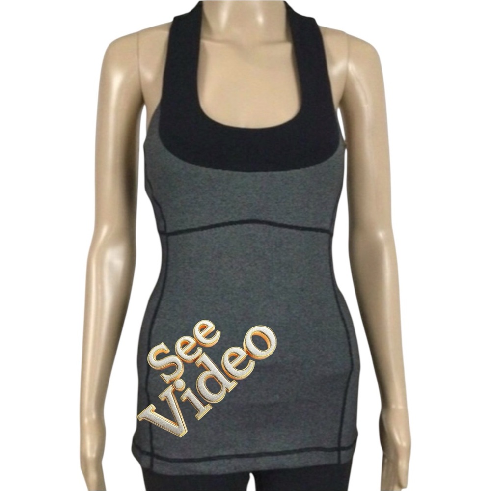 👛 2/$30 LULULEMON Scoop Me Up Tank Top, Black/Grey, 4